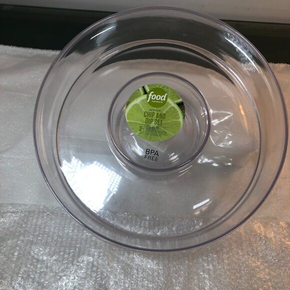 Food Network Chip and Dip Platter - NWT - Clear Acrylic - Picture 1 of 7